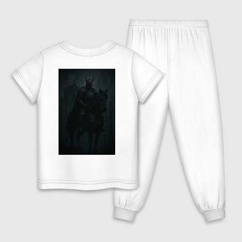 Детская пижама Рыцарь тьмы - dark fantasy / Белый – фото 2