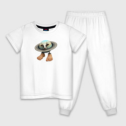 Пижама хлопковая детская Ла Вака Сатурно Сатурнита, цвет: белый