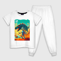 Детская пижама Бендер и тираннозавр на затерянной планете