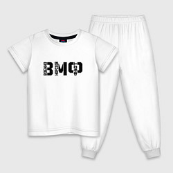 Пижама хлопковая детская ВМФ - трафаретный стиль, цвет: белый