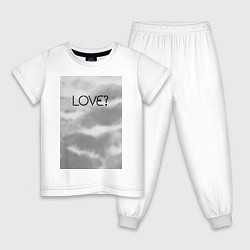 Пижама хлопковая детская Kiss love, цвет: белый
