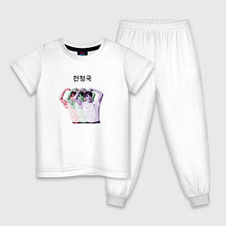 Пижама хлопковая детская Чонгук трио, цвет: белый