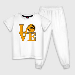 Пижама хлопковая детская Love mortal kombat, цвет: белый