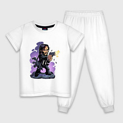 Пижама хлопковая детская Джон Уик, цвет: белый