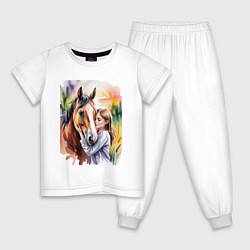 Пижама хлопковая детская Доверие, цвет: белый