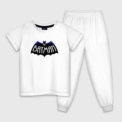 Пижама хлопковая детская Мистер Бэтмен, цвет: белый