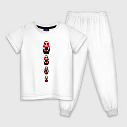 Пижама хлопковая детская Matryoshka dolls, цвет: белый