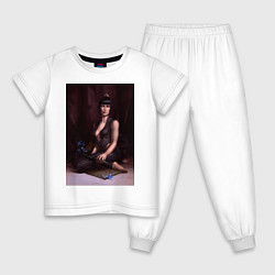 Пижама хлопковая детская Фанарт персонажа Шэдоухарт из игры Baldurs Gate 3, цвет: белый