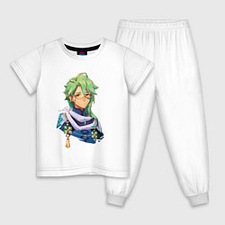 Пижама хлопковая детская Genshin Impact: Baizhu, цвет: белый