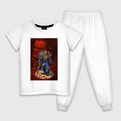 Пижама хлопковая детская Space Marine, цвет: белый