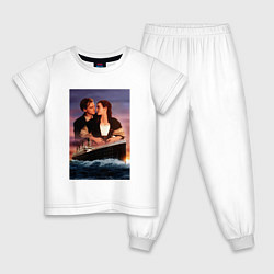 Пижама хлопковая детская Titanic love, цвет: белый