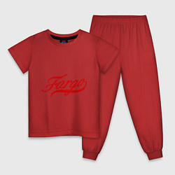 Пижама хлопковая детская Fargo, цвет: красный