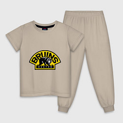 Пижама хлопковая детская HC Boston Bruins Label, цвет: миндальный