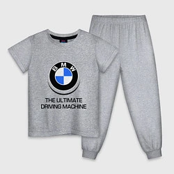 Пижама хлопковая детская BMW Driving Machine, цвет: меланж