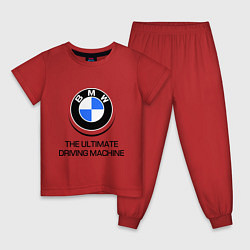 Пижама хлопковая детская BMW Driving Machine, цвет: красный