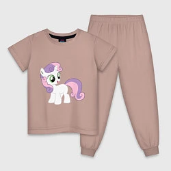 Пижама хлопковая детская Пони Крошка Бель, цвет: пыльно-розовый