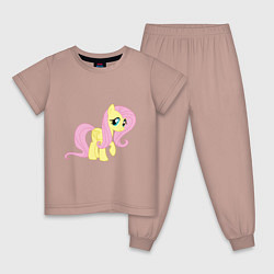 Пижама хлопковая детская Пони пегас Флаттершай, цвет: пыльно-розовый