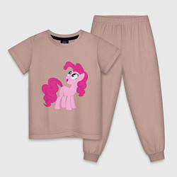Пижама хлопковая детская Пони Пинки Пай, цвет: пыльно-розовый