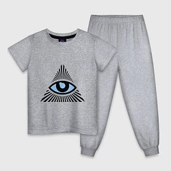 Пижама хлопковая детская Всевидящее око (глаз в треугольнике), цвет: меланж