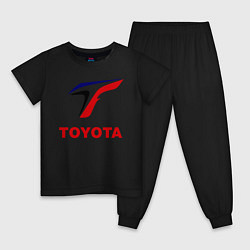 Пижама хлопковая детская Тойота, цвет: черный
