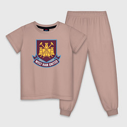 Пижама хлопковая детская West Ham United FC, цвет: пыльно-розовый