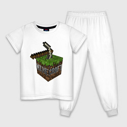 Пижама хлопковая детская Minecraft Grabber, цвет: белый