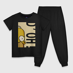 Пижама хлопковая детская Homer Doh!, цвет: черный