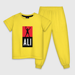 Пижама хлопковая детская Ali by boxcluber, цвет: желтый