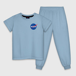 Пижама хлопковая детская NASA, цвет: мягкое небо