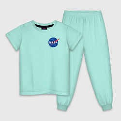 Пижама хлопковая детская NASA, цвет: мятный