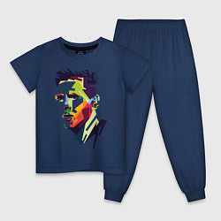 Пижама хлопковая детская Lionel Messi: fun-art, цвет: тёмно-синий