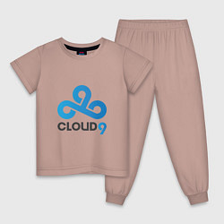 Пижама хлопковая детская Cloud9, цвет: пыльно-розовый