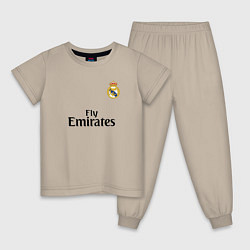 Пижама хлопковая детская Real Madrid: Fly Emirates, цвет: миндальный