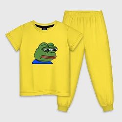 Пижама хлопковая детская Sad frog, цвет: желтый
