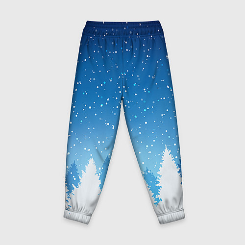 Детские брюки Зимний снежный лес / 3D-принт – фото 2