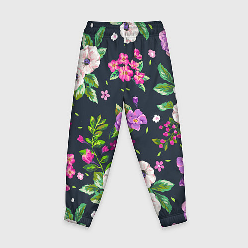 Детские брюки Пурпурные цветы / 3D-принт – фото 2