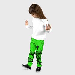 Брюки детские BILLIE EILISH: Green & Black Tape, цвет: 3D-принт — фото 2
