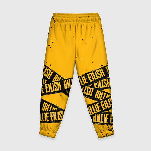 Детские брюки BILLIE EILISH: Yellow Tape / 3D-принт – фото 2
