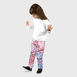 Брюки детские Ветки Сакуры, цвет: 3D-принт — фото 2