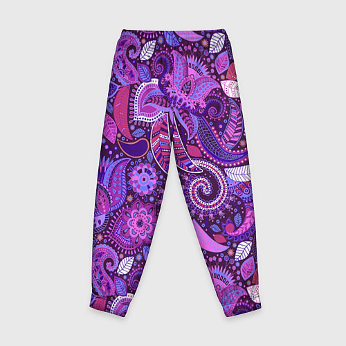Детские брюки Фиолетовый этнический дудлинг / 3D-принт – фото 2