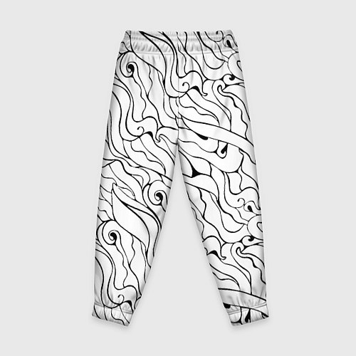 Детские брюки Черно-белые узоры / 3D-принт – фото 2