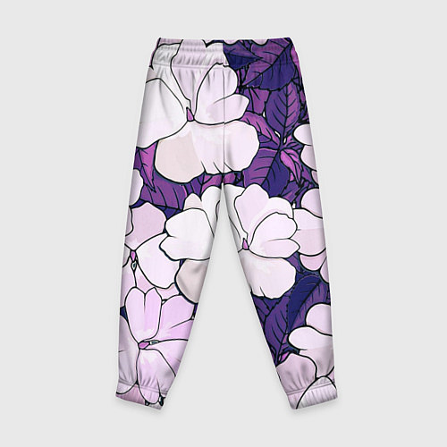 Детские брюки Фиолетовые цветы / 3D-принт – фото 2