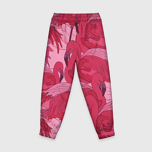Детские брюки Розовые фламинго / 3D-принт – фото 2