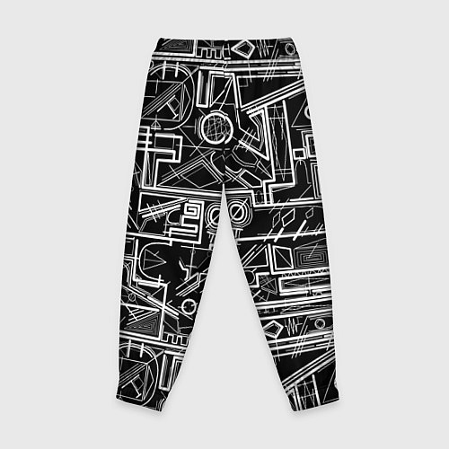 Детские брюки Белые абстрактные линии / 3D-принт – фото 2