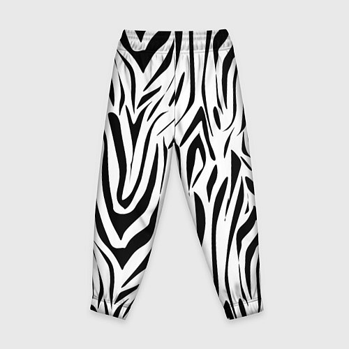 Детские брюки Черно-белая зебра / 3D-принт – фото 2