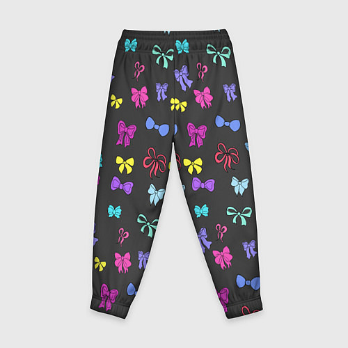 Детские брюки Банты радужные на темно-сером / 3D-принт – фото 2