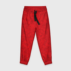 Детские брюки Ярко-красный мраморный узор
