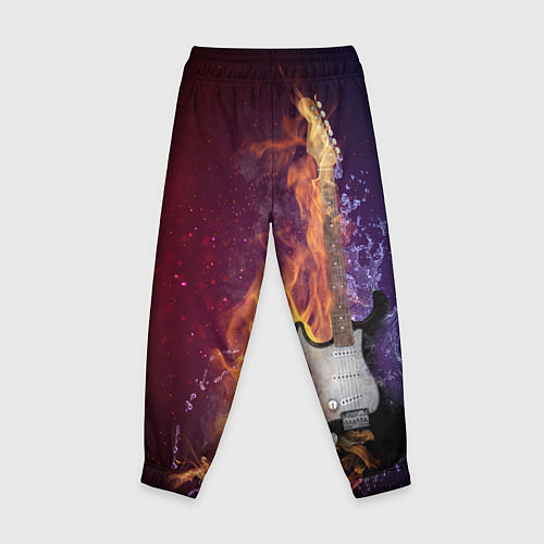 Детские брюки Гитара - Огонь и вода / 3D-принт – фото 2