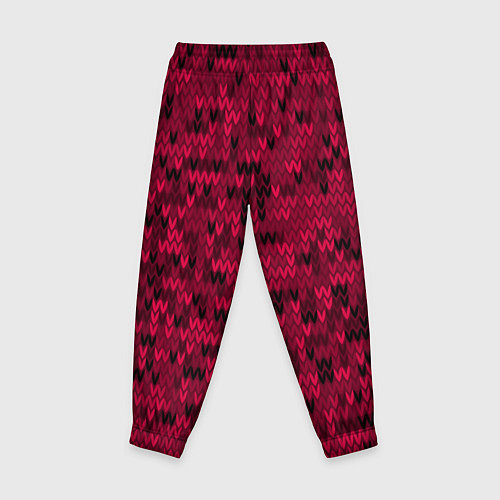 Детские брюки Красно-черный абстрактный узор / 3D-принт – фото 2