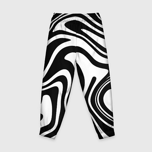 Детские брюки Черно-белые полосы Black and white stripes / 3D-принт – фото 2